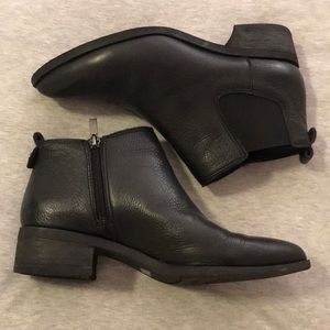 Leather ankle booties